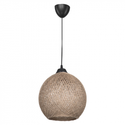 Φωτιστικό οροφής μονόφωτο PWL-0967 pakoworld Ε27 καφέ-μαύρο Φ22x65εκ