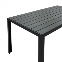 Τραπέζι Nares pakoworld αλουμίνιο μαύρο-plywood ανθρακί 140x80x72.5εκ
