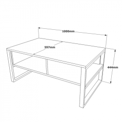 Τραπέζι σαλονιού Honora pakoworld oak-μαύρο 100x60x44,5εκ