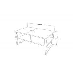 Τραπέζι σαλονιού Honora pakoworld oak-μαύρο 100x60x44,5εκ