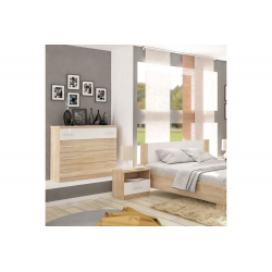 Κομοδίνο Geneva pakoworld φυσικό-λευκό 50x37x45.5εκ