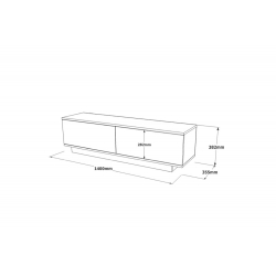 Έπιπλο τηλεόρασης Zoeva pakoworld γκρι cemento 140x35,5x38εκ