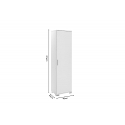 Ντουλάπι-στήλη Chad1 pakoworld λευκό gloss 45x32x169εκ