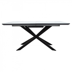 Τραπέζι επεκτεινόμενο Palan pakoworld MDF όψη μαρμάρου γκρι-μαύρο 160-200x80x77εκ