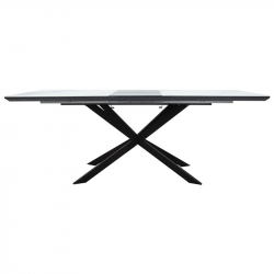 Τραπέζι επεκτεινόμενο Palan pakoworld MDF όψη μαρμάρου γκρι-μαύρο 160-200x80x77εκ