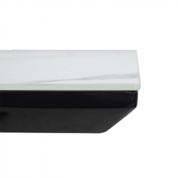 Τραπέζι επεκτεινόμενο Palan pakoworld MDF όψη μαρμάρου γκρι-μαύρο 160-200x80x77εκ