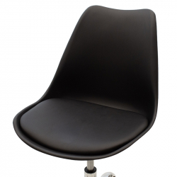 Καρέκλα γραφείου εργασίας Gaston II pakoworld PP-PU μαύρο (48x57x80εκ)