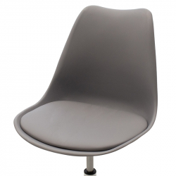 Καρέκλα γραφείου εργασίας Gaston II pakoworld PP-PU γκρι (48x57x80εκ)