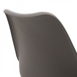 Καρέκλα γραφείου εργασίας Gaston II pakoworld PP-PU γκρι (48x57x80εκ)