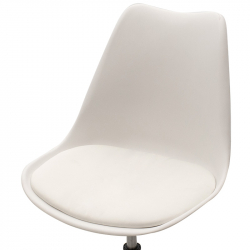 Καρέκλα γραφείου εργασίας Gaston II pakoworld PP-PU λευκό (48x57x80εκ)