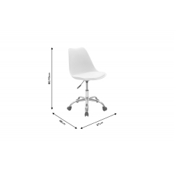 Καρέκλα γραφείου εργασίας Gaston II pakoworld PP-PU λευκό (48x57x80εκ)