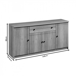 Μπουφές Libby pakoworld φυσικό 160x39.5x83εκ