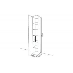 Ντουλάπι-στήλη Juan pakoworld λευκό 30x35x177εκ
