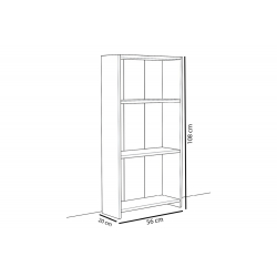 Βιβλιοθήκη Ferma pakoworld sonoma-λευκό 56x20x108εκ