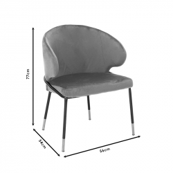 Καρέκλα Nalu pakoworld βελούδο σάπιο μήλο-μαύρο χρυσό πόδι (56x54x77εκ)