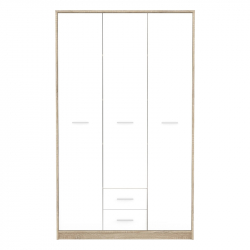 Ντουλάπα ρούχων Serenity pakoworld τρίφυλλη sonoma-λευκό 118.5x54x196.5εκ