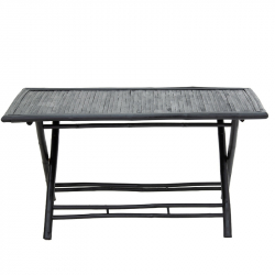 Τραπέζι Badou pakoworld πτυσσόμενο bamboo μαύρο 150x80x77εκ