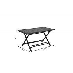 Τραπέζι Badou pakoworld πτυσσόμενο bamboo μαύρο 150x80x77εκ