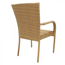 Πολυθρόνα Laura pakoworld μέταλλο-pe rattan φυσικό (58x58x90εκ)