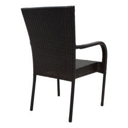 Πολυθρόνα Laura pakoworld μέταλλο-pe rattan καφέ (58x58x90εκ)