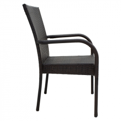 Πολυθρόνα Laura pakoworld μέταλλο-pe rattan καφέ (58x58x90εκ)