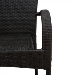 Πολυθρόνα Laura pakoworld μέταλλο-pe rattan καφέ (58x58x90εκ)