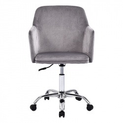 Καρέκλα γραφείου εργασίας Xever pakoworld βελούδο γκρι (55x54x80εκ)