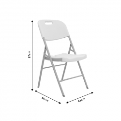 Καρέκλα catering-συνεδρίου πτυσσόμενη Zora pakoworld λευκό (46x56x87εκ)