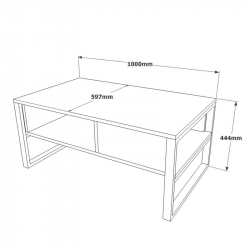 Τραπέζι σαλονιού Honora pakoworld ανθρακί antique-μαύρο 100x60x44.5εκ