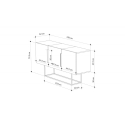 Μπουφές Estella pakoworld φυσικό-καρυδί 150x42x79.5εκ