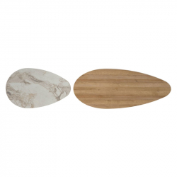 Τραπέζι σαλονιού Monty pakoworld oak-μπεζ μαρμάρου 116x46x46εκ