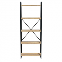 Βιβλιοθήκη Baker pakoworld καρυδί-μαύρο 66x34x180εκ