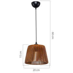 Φωτιστικό οροφής μονόφωτο PWL-1116 pakoworld Ε27 καφέ Φ20x15εκ