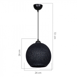 Φωτιστικό οροφής μονόφωτο Leshia pakoworld Ε27 μαύρο Φ26x26εκ