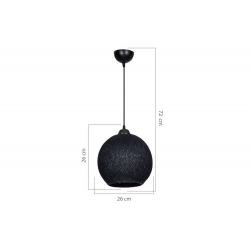 Φωτιστικό οροφής μονόφωτο Leshia pakoworld Ε27 μαύρο Φ26x26εκ