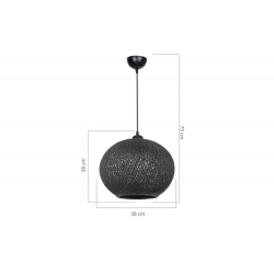 Φωτιστικό οροφής μονόφωτο Leshia pakoworld Ε27 μαύρο Φ38x75εκ