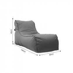 Πουφ ξαπλώστρα Lara pakoworld 100% αδιάβροχο μπεζ (60x150x40εκ)