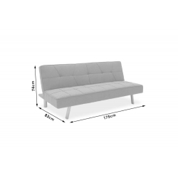 Καναπές-κρεβάτι Travis pakoworld 3θέσιος ύφασμα γκρι 175x83x74εκ