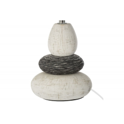 Επιτραπέζιο φωτιστικό Rockgem pakoworld Ε27 ivory-ανθρακί Φ18x33εκ