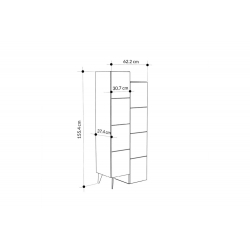Ντουλάπι-στήλη Romane pakoworld μόκα 62.2x37.4x155.4εκ
