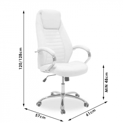 Καρέκλα γραφείου διευθυντή Sonar pakoworld pu κρεμ (61x57x120εκ)