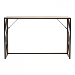 Κονσόλα Ivy pakoworld χρώμα καρυδί-μαύρο 120x35x75εκ