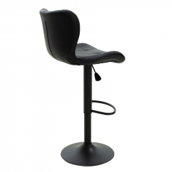 Σκαμπό μπαρ Coozy pakoworld πτυσσόμενο μεταλλικό μαύρο ματ με pu χρώμα μαύρο (45x47x90εκ)