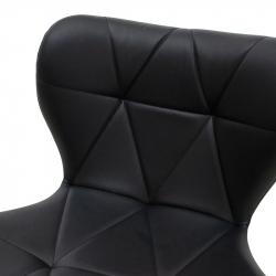 Σκαμπό μπαρ Coozy pakoworld πτυσσόμενο μεταλλικό μαύρο ματ με pu χρώμα μαύρο (45x47x90εκ)