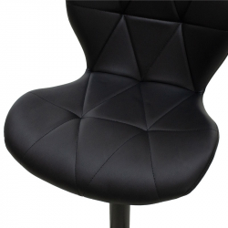 Σκαμπό μπαρ Coozy pakoworld πτυσσόμενο μεταλλικό μαύρο ματ με pu χρώμα μαύρο (45x47x90εκ)