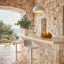 Σκαμπό μπαρ Walden pakoworld PP λευκό (40x43x100εκ)