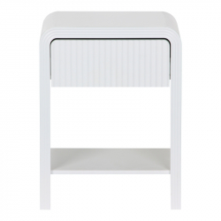 Κομοδίνο Zeplen pakoworld MDF σε λευκή απόχρωση 40x30x53εκ