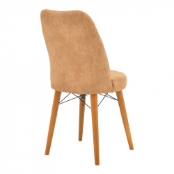 Καρέκλα Nevis I pakoworld antique καφέ ύφασμα-καρυδί πόδι (47x50x91εκ)