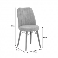 Καρέκλα Nevis I pakoworld antique καφέ ύφασμα-καρυδί πόδι (47x50x91εκ)