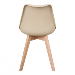 Καρέκλα Gaston pakoworld PP-PU taupe απόχρωση- φυσικό πόδι 58x47x85εκ